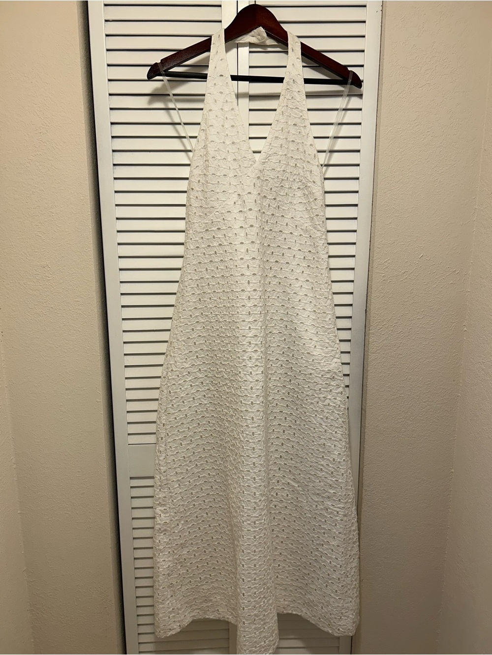 A new day White Crochet Halter Maxi Dress NWT Size Small
